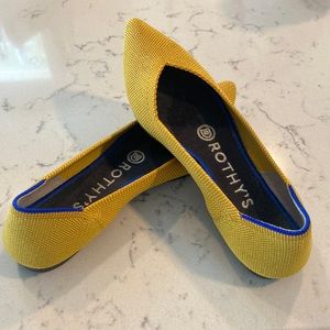 Yellow machine washable flats. These flats add a cute pop of color to outfits.